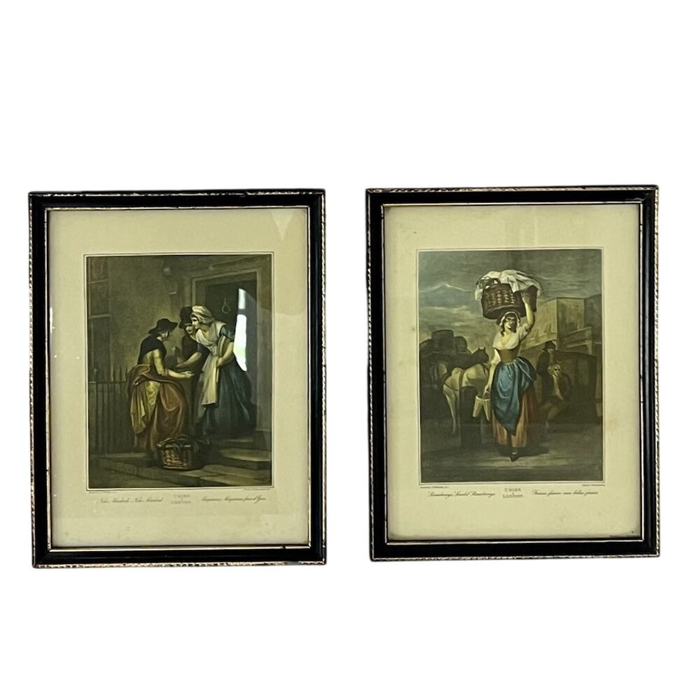Vintage 2 Framed Print Cries of Round Wheatley Printed In England 8x10”